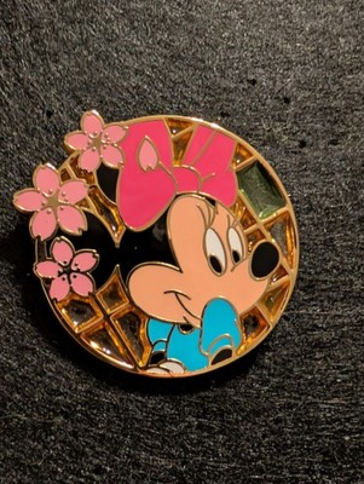 Japan Stained Glass Sakura Cherry Blossom Minnie Mouse Disney Pin