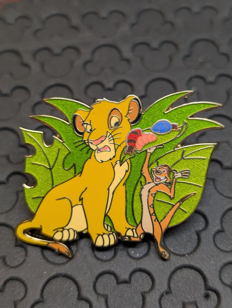 Simba and Timon with Grubs Leaf Pin