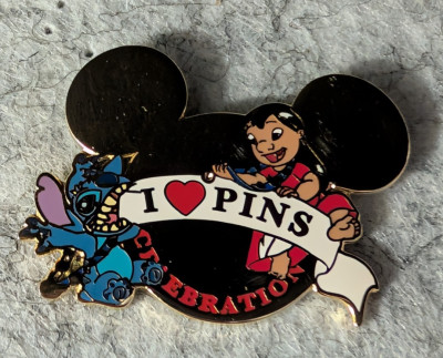 Disney Store Pin Lilo & Stitch I Love Pins Celebration Gold LE 1000