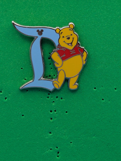 Disney Winnie the Pooh Hidden Mickey Pin Blue D Letter Disneyland