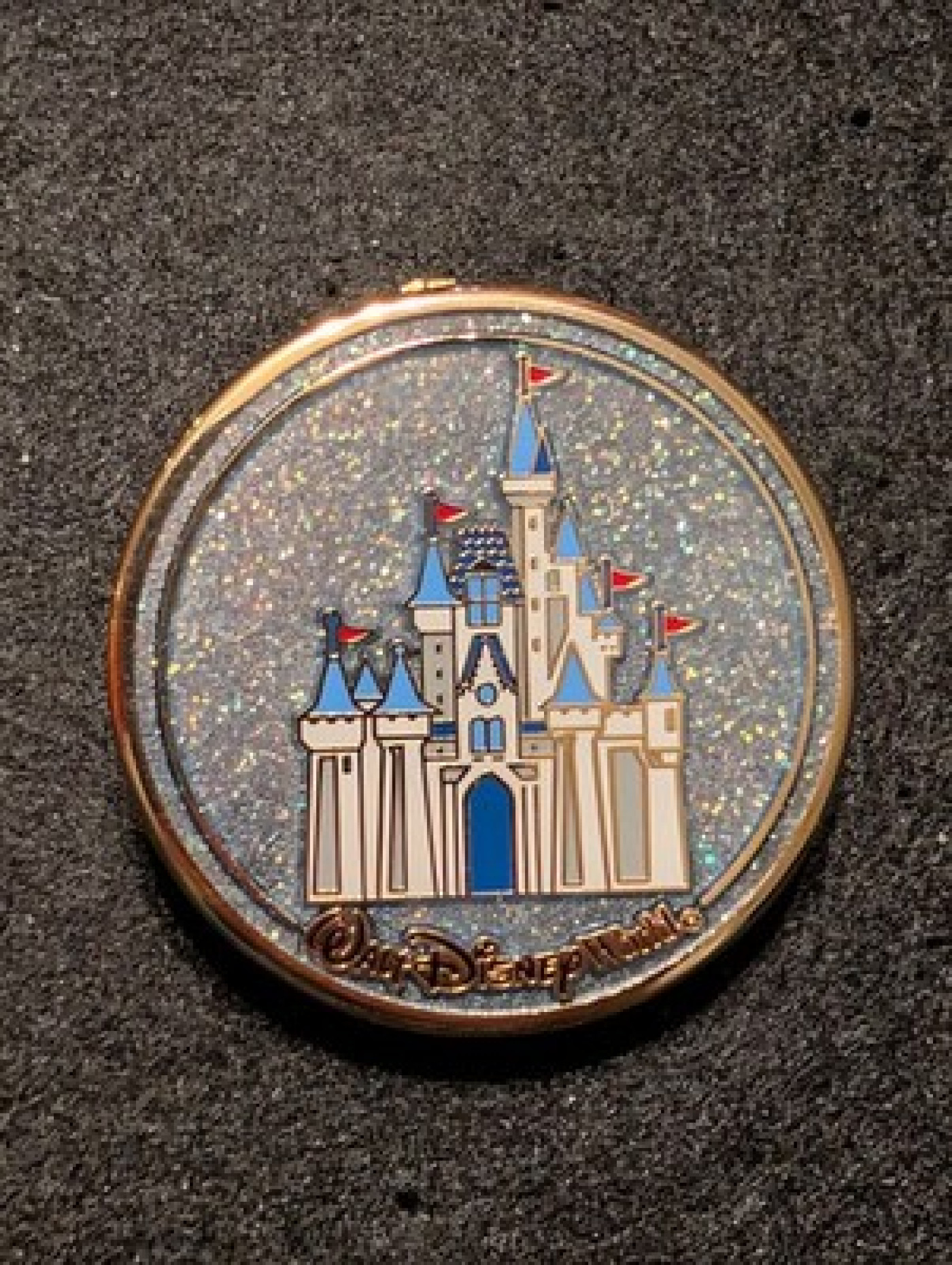 Disney WDW Princess Cinderella Castle Sparkle Mirrored Compact Hinged Pin