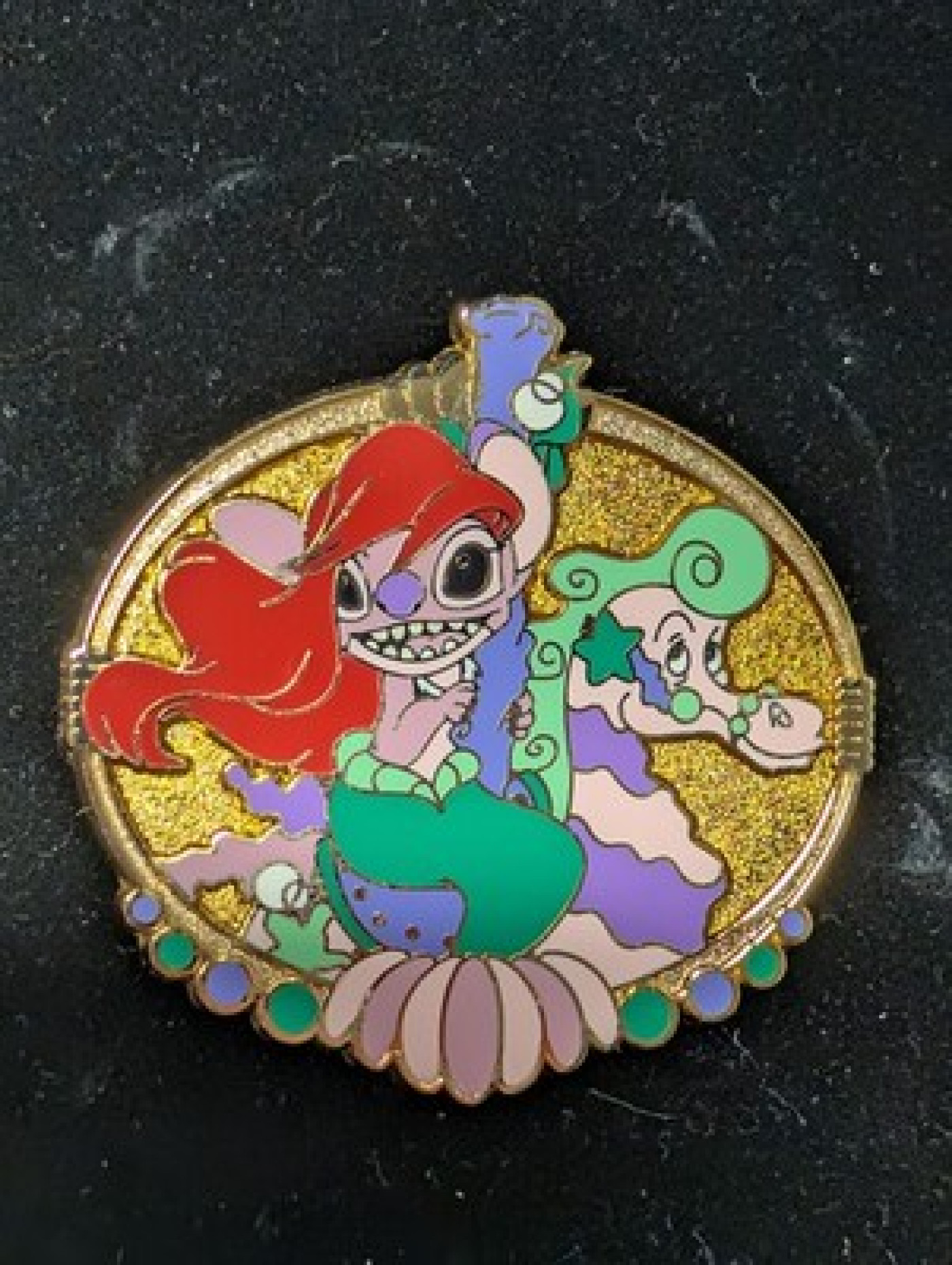 HKDL Disney Carousel Horse Angel Ariel Mermaid Pin  Lilo & Stitch 