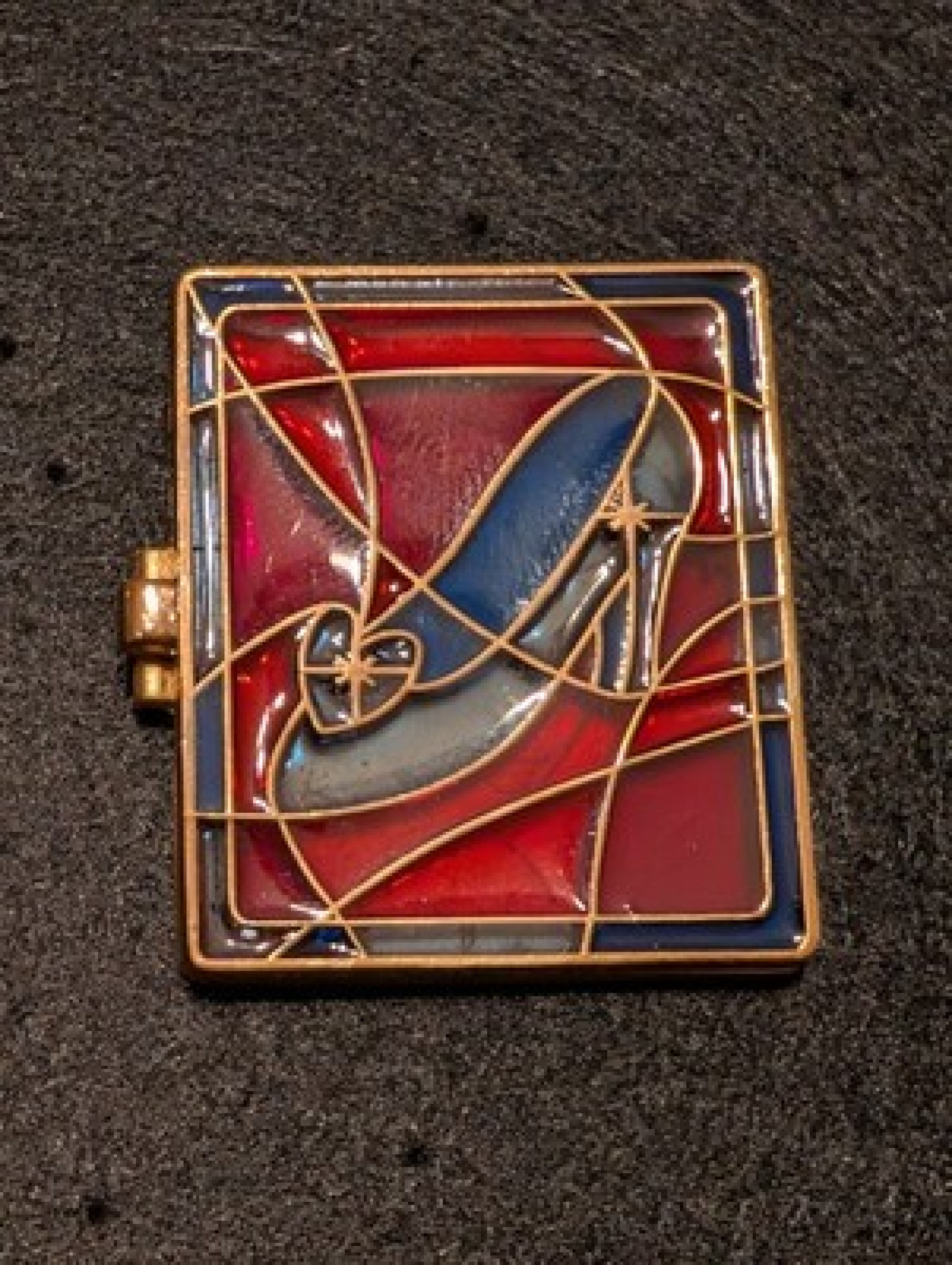 2006 Cinderella Hinged Stained Glass Slipper Disney Pin Authentic