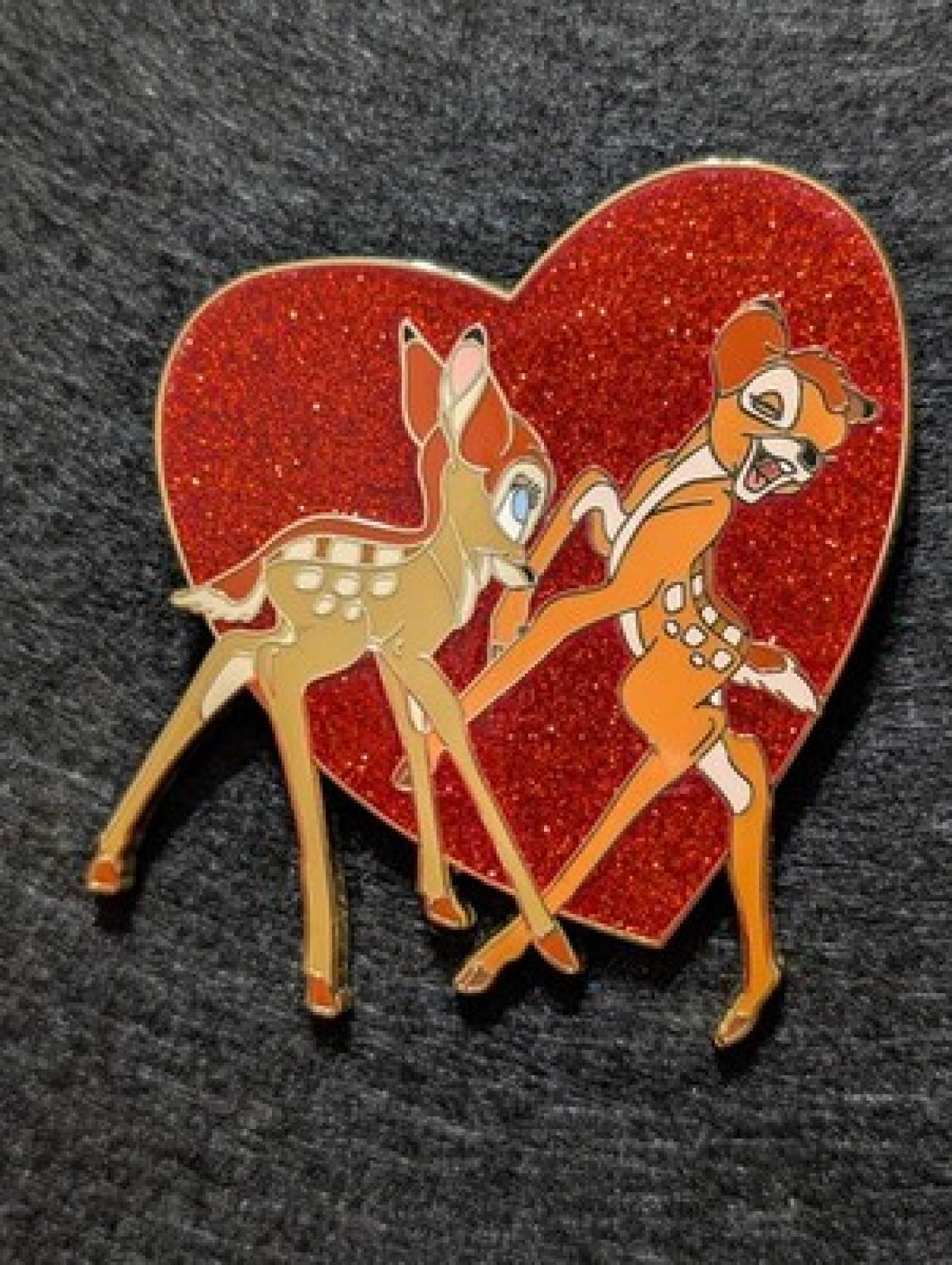 DISNEY Shopping VALENTINE SERIES BAMBI & FALINE JUMBO PIN LE 300