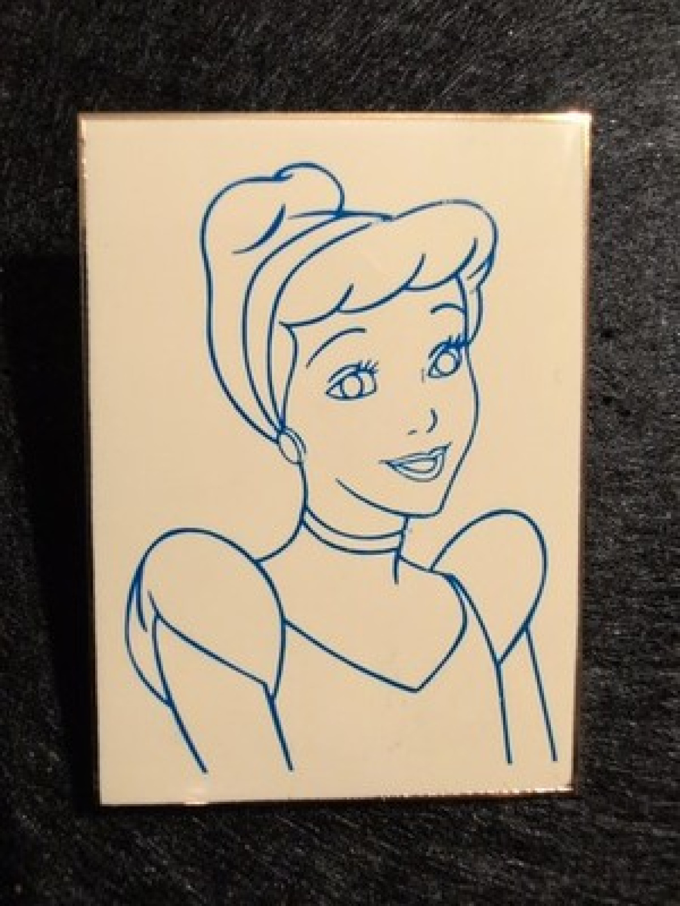 Disney Auctions Exclusive How to Draw Blue Line Cinderella Pin LE 1000