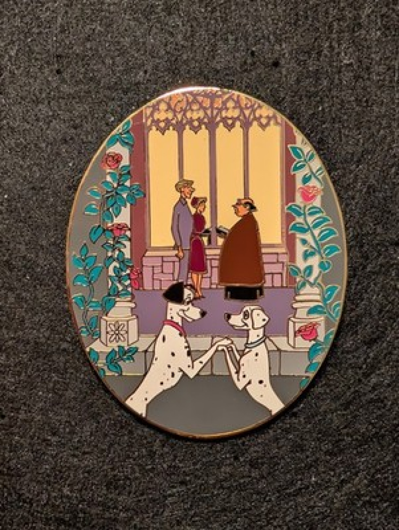 LE Disney Auctions P.I.N.S. Pongo & Perdita 101 Dalmatians Wedding Roger & Anita