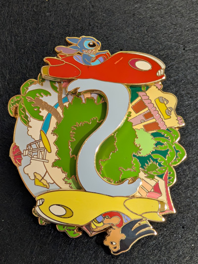 Disney Auctions lilo and stitch spinning jumbo pin LE500