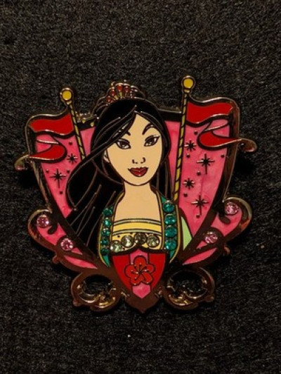 Disney Parks Mulan Princess Jeweled Crest Shield Trading Pin 2014